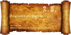 Keglevich Barna névjegykártya