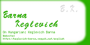 barna keglevich business card